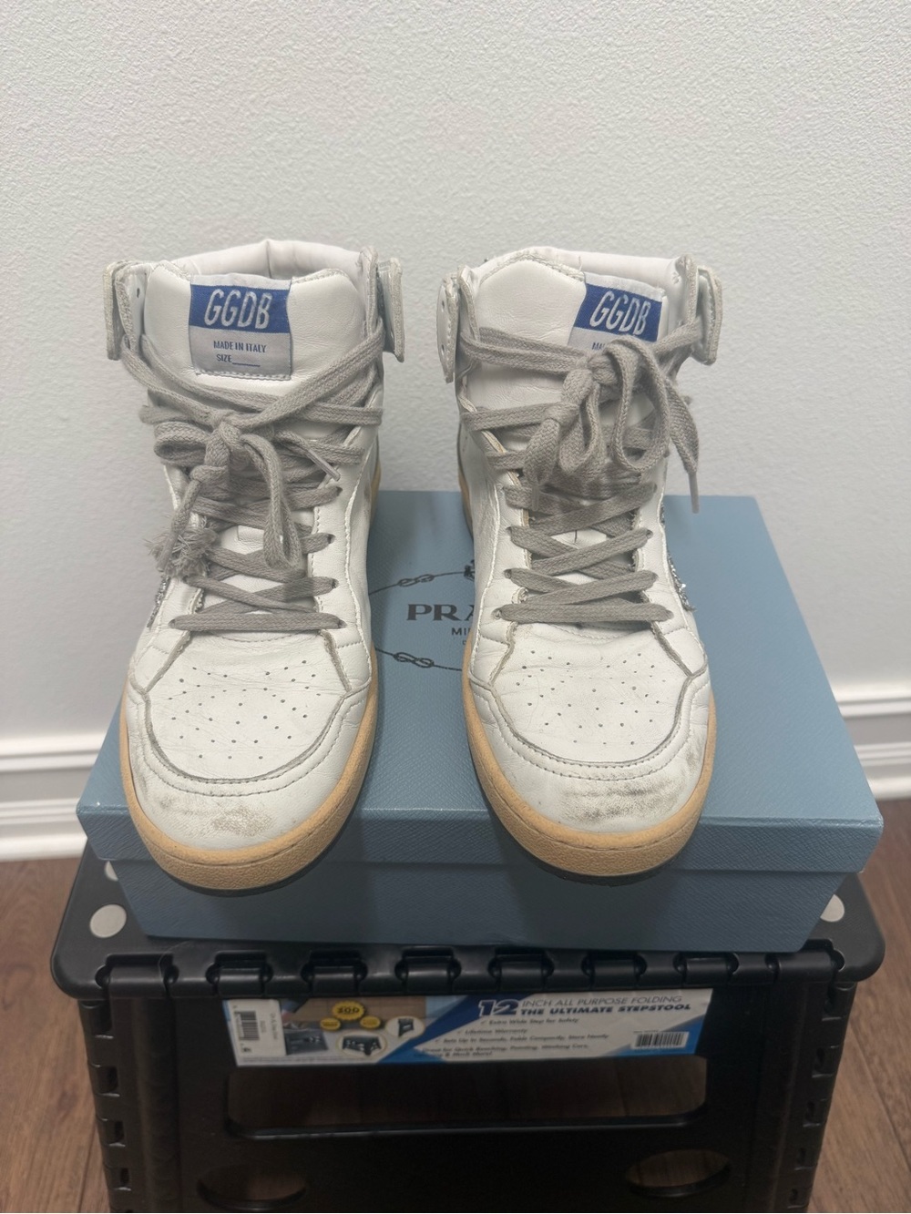 White High-Top Sneakers with Gum Sole